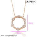 43011 xuping jewellry 2016 moda collar de color rosa dorado con círculo colgante